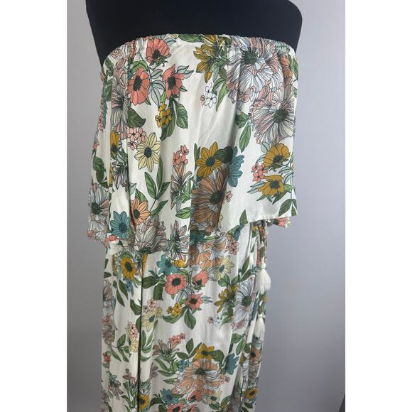 O'Neill Size XXL Sadi Maxi Dress Strapless Floral Beach Flowy Vacation Resort - Picture 9 of 16